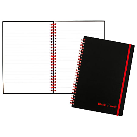 Black n Red Poly NotebookJournal 8 14 x 5 78 BlackRed 70 Pages 35